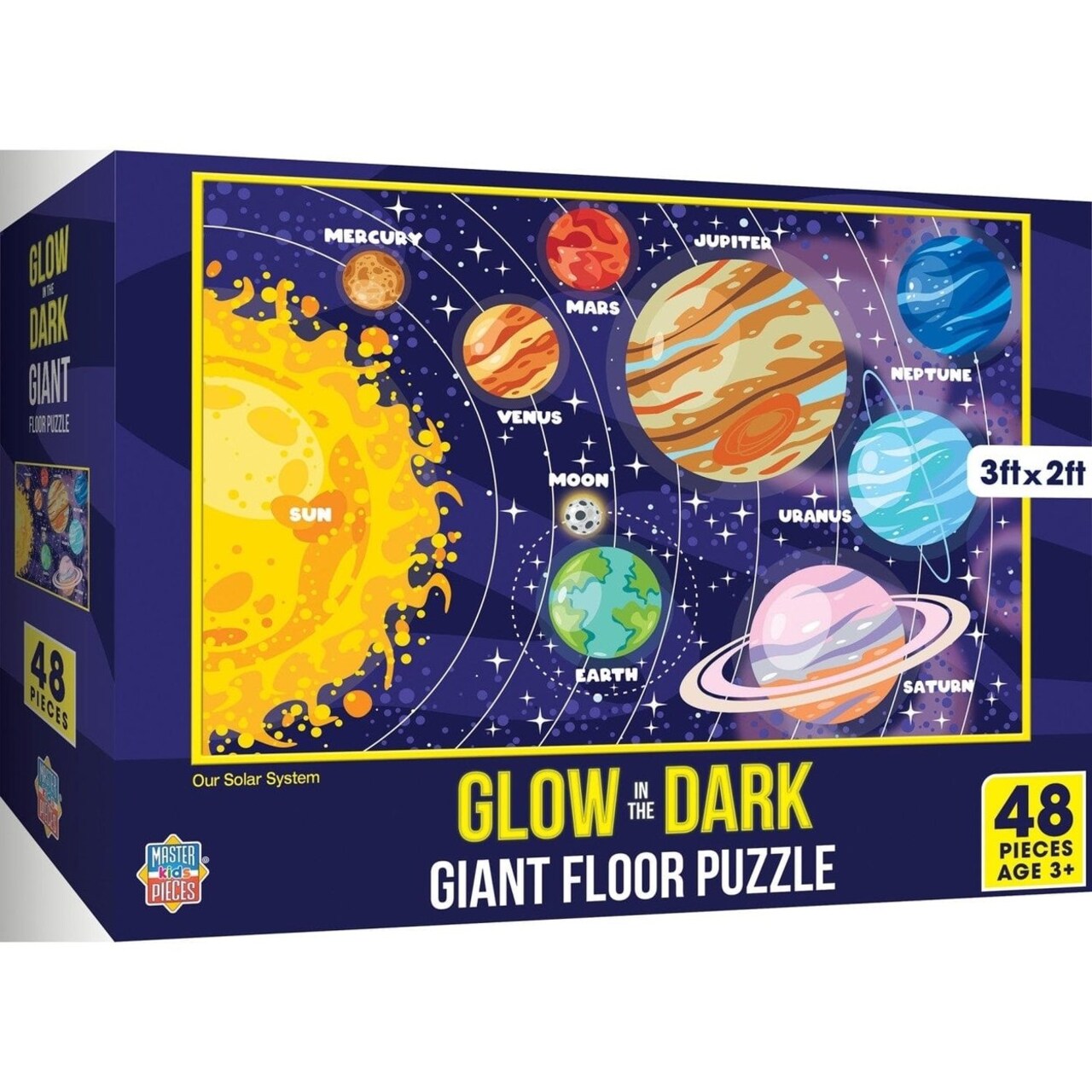 Glow In The Dark Solar System Puzzle 48 Piece Floor Jigsaw 36X24 Eco Friendly